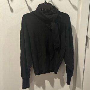 NWT Anthropologie Tie Neck Sweater Black XS